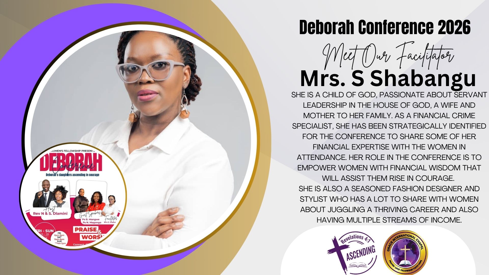 Mrs S Shabangu Facilitator and Financial advisor  Poster